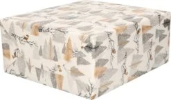 1x Rouleaux De Papier Cadeau De Noël /papier Cadeau Argent/or Avec Arbres/oiseaux 2,5 0 0,7 Cm - Papier De Luxe Qualité Papier De Noël - Noël