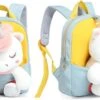 Sac à Dos - Sac à Dos - Cartable Avec Doudou Licorne Bleu Clair - Jaune - Unicorn - Garçons - Filles - Cadeau - Sinterklaas - Noël - 1 An - 2 Ans
