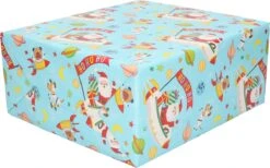 3x Rouleaux De Papier Cadeau De Noël / Papier Cadeau Père Noël Volant 200 X 70 Cm - Rouleaux De Papier Cadeau De Noël