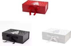 Coffret De Noel - Ensemble De 3 Pièces - Emballage De Noel - Coffret Cadeau - Noel - 28x21x9,5 Cm - Cadeau - Zwart - Rouge - Wit - Noel - Coffret - Pratique Pour Noël - Noël -Decoris Boutique 1200x773 2