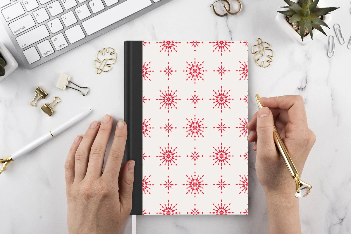 Carnet - Cahier - Étoiles - Rouge - Hiver - Noël - Motifs - Carnet - Format A5 - Bloc-notes - Noël - Cadeau - Cadeau De Noël Pour Hommes, Femmes Et Enfants 4 Carnet - Cahier - Étoiles - Rouge - Hiver - Noël - Motifs - Carnet - Format A5 - Bloc-notes - Noël - Cadeau - Cadeau De Noël Pour Hommes, Femmes Et Enfants – Image 2