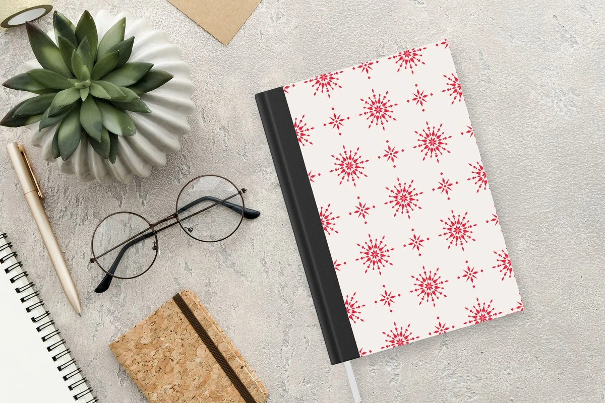 Carnet - Cahier - Étoiles - Rouge - Hiver - Noël - Motifs - Carnet - Format A5 - Bloc-notes - Noël - Cadeau - Cadeau De Noël Pour Hommes, Femmes Et Enfants 6 Carnet - Cahier - Étoiles - Rouge - Hiver - Noël - Motifs - Carnet - Format A5 - Bloc-notes - Noël - Cadeau - Cadeau De Noël Pour Hommes, Femmes Et Enfants – Image 4