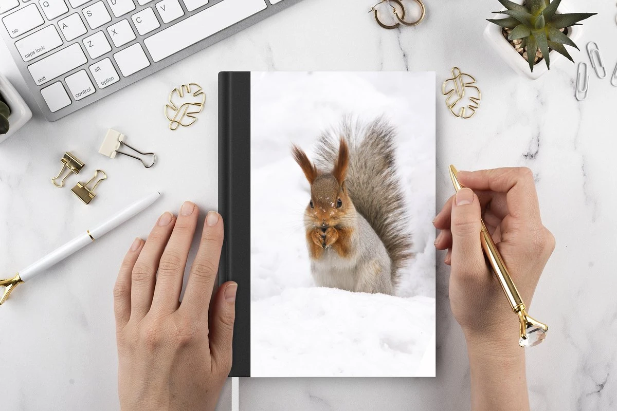 Cahier - Carnet D'écriture - Écureuil - Animal - Neige - Carnet - Format A5 - Bloc-notes - Noël - Cadeau - Cadeau De Noël Homme, Femme Et Enfant 4 Cahier - Carnet D'écriture - Écureuil - Animal - Neige - Carnet - Format A5 - Bloc-notes - Noël - Cadeau - Cadeau De Noël Homme, Femme Et Enfant – Image 2