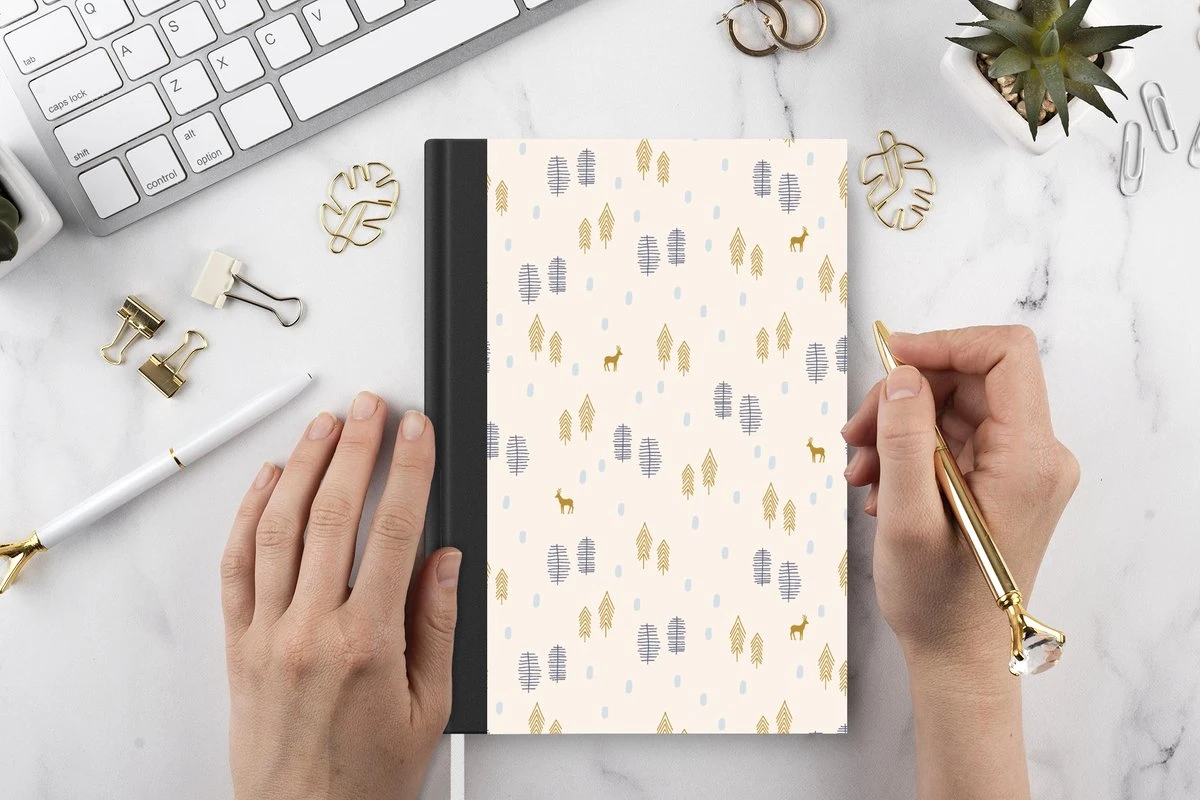 Carnet - Cahier - Forêt - Abstrait - Hiver - Motifs - Carnet - Format A5 - Bloc-notes - Noël - Cadeau - Cadeau De Noël Homme, Femme Et Enfant 4 Carnet - Cahier - Forêt - Abstrait - Hiver - Motifs - Carnet - Format A5 - Bloc-notes - Noël - Cadeau - Cadeau De Noël Homme, Femme Et Enfant – Image 2