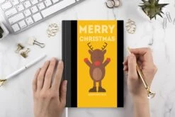 Carnet - Cahier - Noël - Citations - Illustration - Renne - Joyeux Noël - Jaune - Carnet - Format A5 - Bloc-notes - Noël - Cadeau - Cadeau De Noël Pour Hommes, Femmes Et Enfants -Decoris Boutique 1200x800 1175