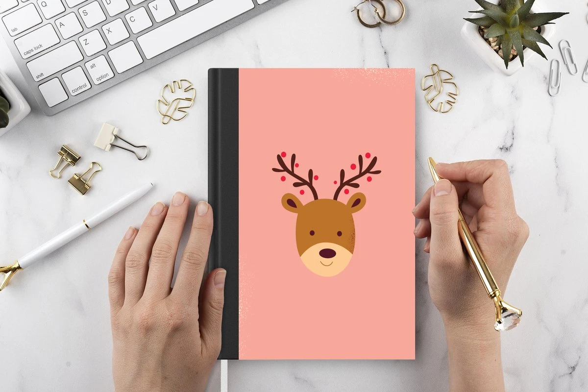 Carnet - Cahier - Renne - Noël - Rose - Noël - Hiver - Carnet - Format A5 - Bloc-notes - Noël - Cadeau - Cadeau De Noël Pour Hommes, Femmes Et Enfants 4 Carnet - Cahier - Renne - Noël - Rose - Noël - Hiver - Carnet - Format A5 - Bloc-notes - Noël - Cadeau - Cadeau De Noël Pour Hommes, Femmes Et Enfants – Image 2