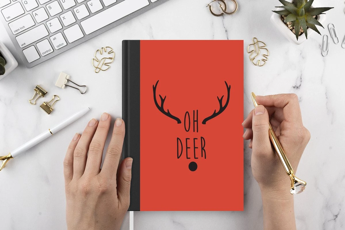 Carnet - Carnet - Citation De Noël Oh Cerf Avec Un Fond Rouge - Carnet - Format A5 - Bloc-notes - Noël - Cadeau - Cadeau De Noël Pour Hommes, Femmes Et Enfants 4 Carnet - Carnet - Citation De Noël Oh Cerf Avec Un Fond Rouge - Carnet - Format A5 - Bloc-notes - Noël - Cadeau - Cadeau De Noël Pour Hommes, Femmes Et Enfants – Image 2