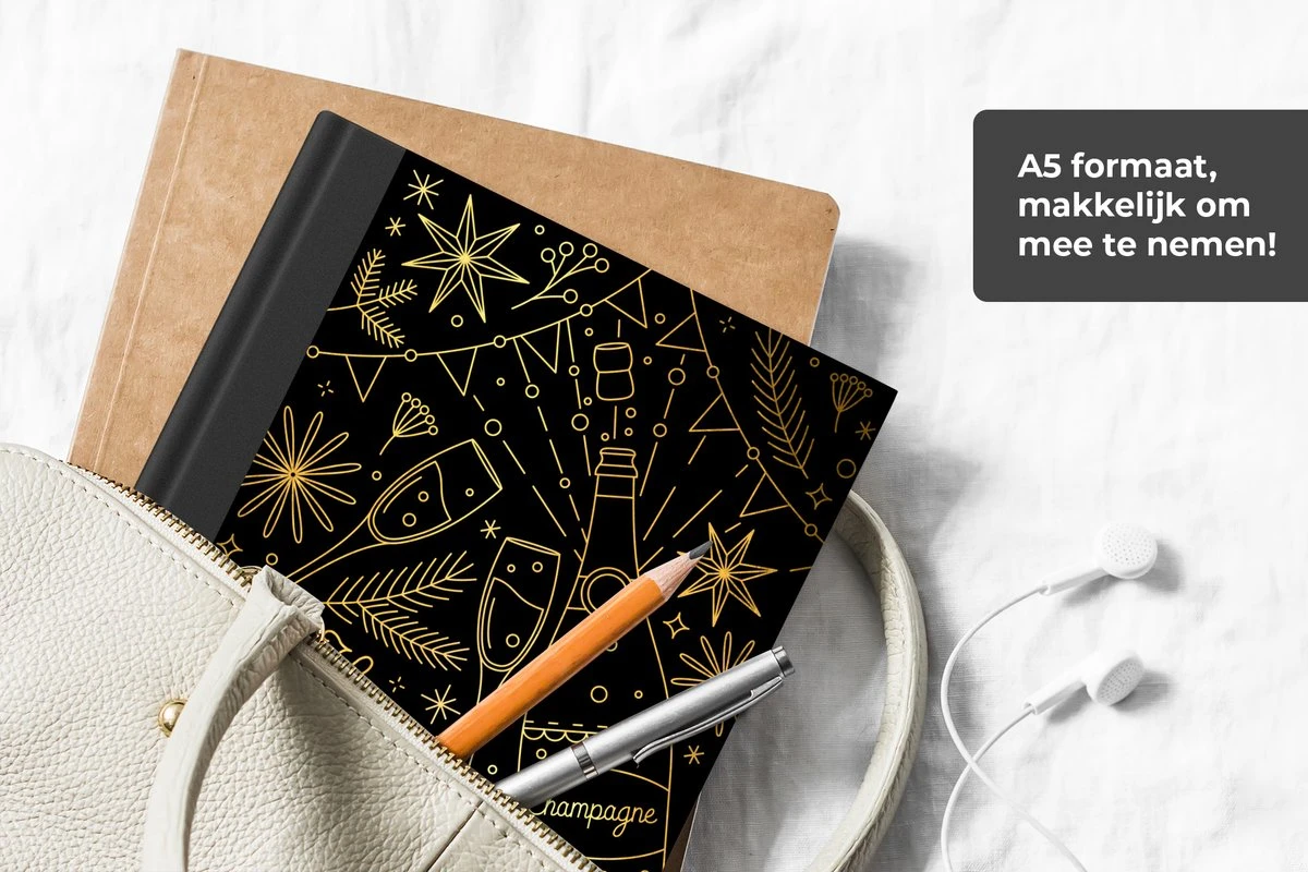 Carnet - Cahier - Nouvel An - Champagne - Or - Motifs - Carnet - Format A5 - Bloc-notes - Noël - Cadeau - Cadeau De Noël Homme, Femme Et Enfant 8 Carnet - Cahier - Nouvel An - Champagne - Or - Motifs - Carnet - Format A5 - Bloc-notes - Noël - Cadeau - Cadeau De Noël Homme, Femme Et Enfant – Image 6