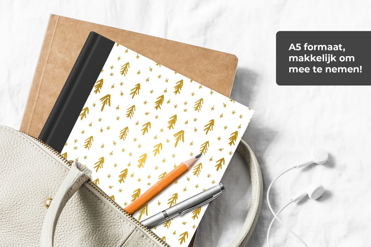 Cahier - Cahier D'écriture - Noël - Branche De Sapin - Or - Motifs - Cahier - Format A5 - Bloc-notes - Cadeaux Sinterklaas - Cadeaux Pour Enfants - Cadeaux Chaussures - Petits Cadeaux 4 Cahier - Cahier D'écriture - Noël - Branche De Sapin - Or - Motifs - Cahier - Format A5 - Bloc-notes - Cadeaux Sinterklaas - Cadeaux Pour Enfants - Cadeaux Chaussures - Petits Cadeaux – Image 2