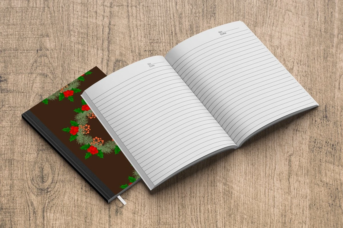 Carnet - Cahier - Guirlande De Noël - Houx - Motifs - Carnet - Format A5 - Bloc-notes - Noël - Cadeau - Cadeau De Noël Pour Hommes, Femmes Et Enfants 7 Carnet - Cahier - Guirlande De Noël - Houx - Motifs - Carnet - Format A5 - Bloc-notes - Noël - Cadeau - Cadeau De Noël Pour Hommes, Femmes Et Enfants – Image 5