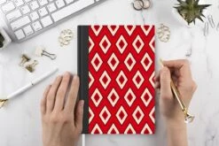 Carnet - Cahier - Noël - Motifs - Diamant - Rouge - Carnet - Format A5 - Bloc-notes - Noël - Cadeau - Cadeau De Noël Homme, Femme Et Enfant -Decoris Boutique 1200x800 879