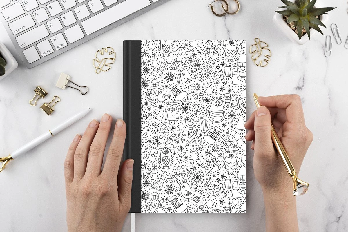 Cahier - Cahier D'écriture - Design - Hiver - Zwart - Wit - Noël - Cahier - Format A5 - Bloc-notes - Cadeaux Sinterklaas - Distribution De Cadeaux Pour Enfants - Cadeaux Chaussures - Petits Cadeaux 4 Cahier - Cahier D'écriture - Design - Hiver - Zwart - Wit - Noël - Cahier - Format A5 - Bloc-notes - Cadeaux Sinterklaas - Distribution De Cadeaux Pour Enfants - Cadeaux Chaussures - Petits Cadeaux – Image 2