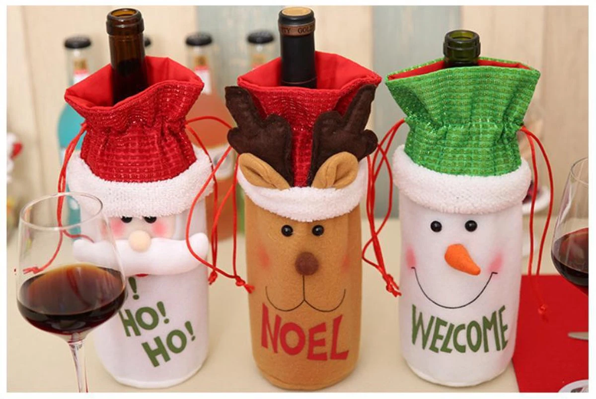 Décoration De Noël - Bouteille De Vin Décoration - Dîner - Vin - Bouteille - Bouteille De Vin Porte - Cadeau De Noël - Père Noël - 1 Pièce 4 Décoration De Noël - Bouteille De Vin Décoration - Dîner - Vin - Bouteille - Bouteille De Vin Porte - Cadeau De Noël - Père Noël - 1 Pièce – Image 2