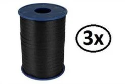 3x Ruban Curl Noir 5mmx500meter - Ruban Curl Noël Père Noël Décoration Cadeau