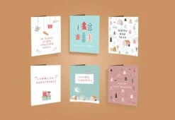Jolies Cartes De Noël / Cartes D'hiver - 18 Cartes De Vœux Pliées Avec Enveloppe - Carte Postale - Noël - Noël - Vacances - Boule - Souhaits Chaleureux - Hiver - Décembre - 12 Modèles Différents