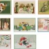 Cartes De Noël Nostalgiques - 8 Pièces - SB - Images Vintage Classiques - Hiver - Neige - Festive - Tour De L'année - Cartes De Noël Anciennes Brocante