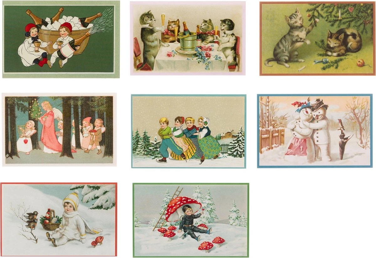 Cartes De Noël Nostalgiques - 8 Pièces - SB - Images Vintage Classiques - Hiver - Neige - Festive - Tour De L'année - Cartes De Noël Anciennes Brocante 3 Cartes De Noël Nostalgiques - 8 Pièces - SB - Images Vintage Classiques - Hiver - Neige - Festive - Tour De L'année - Cartes De Noël Anciennes Brocante