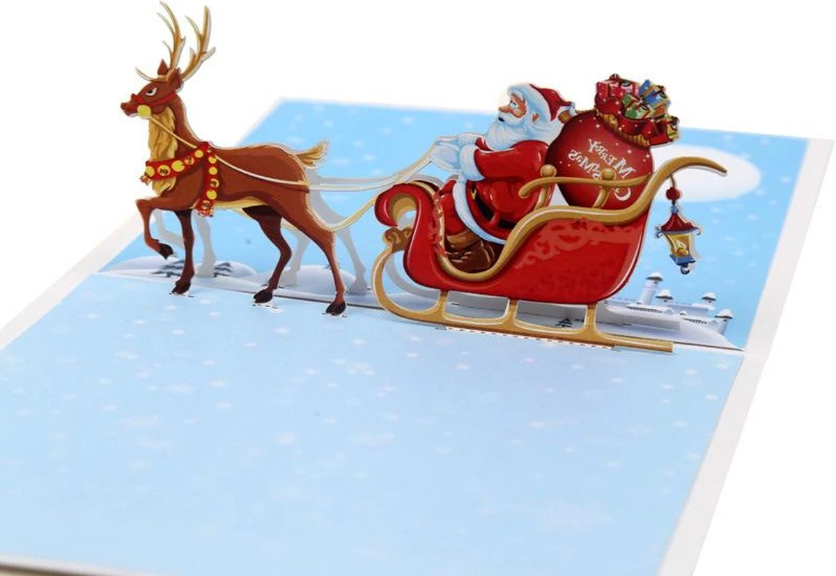5 Pièces - Cartes De Noël Popup - Carte De Noël Joyeux Père Noël Renne Bonhomme De Neige Présente Carte Pop Up Carte De Voeux 3D 6 5 Pièces - Cartes De Noël Popup - Carte De Noël Joyeux Père Noël Renne Bonhomme De Neige Présente Carte Pop Up Carte De Voeux 3D – Image 4