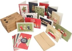 Partizzle 48x Jolies Cartes De Noël Avec Enveloppes Set - Envoyer Des Cartes De Cartes De Vœux De Luxe - Cartes Postales Noël 2022 - 15x10 Cm -Decoris Boutique 1200x844