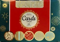 25 Cartes De Noël De Luxe | Avec Enveloppes| 4 Modèles |Carte De Noël - Carte De Noël Avec Enveloppe - Carte De Voeux - Sapin De Noël - Boule De Noël - Cloche De Noël - Carte Générale - Ensemble Combiné - Fête - Set De 25 Pièces