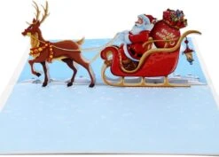 5 Pièces - Cartes De Noël Popup - Carte De Noël Joyeux Père Noël Renne Bonhomme De Neige Présente Carte Pop Up Carte De Voeux 3D