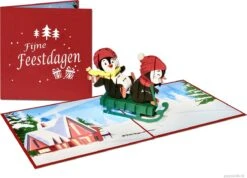 Cartes Pop-up Popcards - Carte De Noël Amusante Kinder Pingouins Souriants Sur Traîneau Sports D'hiver Fun Joyeux Noël Carte Pop-up Carte De Vœux 3D -Decoris Boutique 1200x867