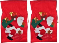 Set De 2 X Sac Cadeau De Noël De Luxe Feutre 68 X 43 Cm - Sac De Rangement Cadeau De Noël