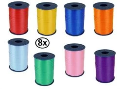 8x Ruban De Curling Couleur Combi 5mmx500m - Ruban Curl Décoration De Noël Père Noël Comme Cadeau