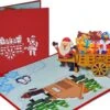 Cartes Pop-up Cartes De Noël - Carte De Noël Père Noël Avec Cadeaux Et Animaux De La Forêt Dans Une Charrette à Bras Carte Pop-up Carte De Voeux 3D -Decoris Boutique 1200x900 3