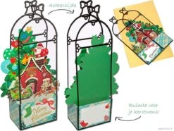 Popcards Cartes Popup - Carte De Noël Lanterne Maison De Noël Père Noël Avec Traîneau Présente Arbre De Noël Neige Carte Pop-up Carte De Voeux 3D