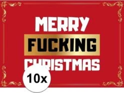 10x Merry Fucking Christmas Christmas Carte Postale / Carte Postale / Carte De Voeux - Ensemble De Cartes De Voeux De Noël -Decoris Boutique 1200x903