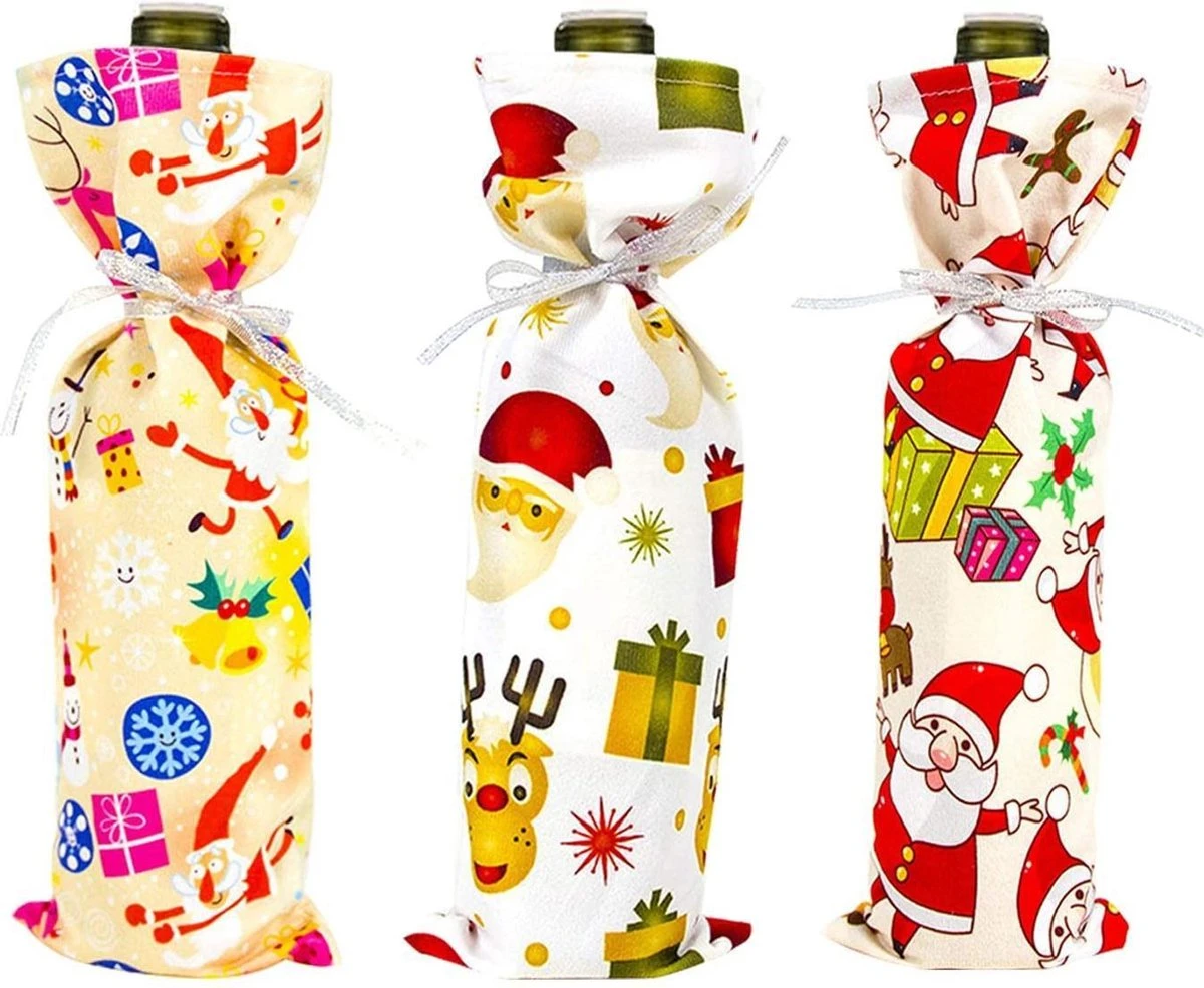 6 De Champagne Manchon De Vin Noël Ou Sac De Bouteille De Vin Pour Les Fêtes D'anniversaire, Les Dîners, 8 6 De Champagne Manchon De Vin Noël Ou Sac De Bouteille De Vin Pour Les Fêtes D'anniversaire, Les Dîners, – Image 6