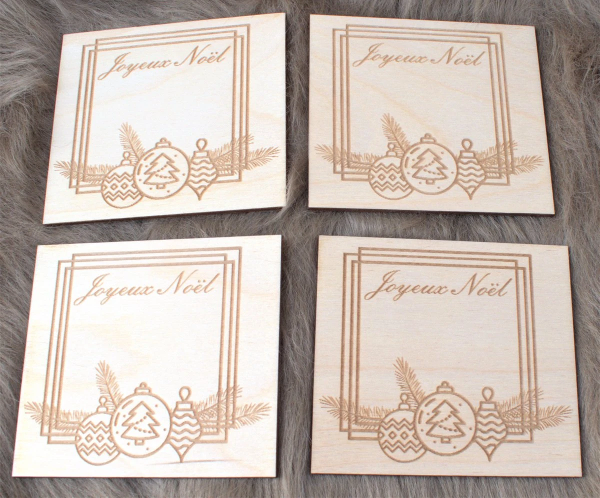 Cartes De Noël En Bois 8 Pièces Avec Enveloppe Découpées Au Laser Joyeux Noël Bonne Année Cartes De Vœux Originales En Bois 10x10 Cm Fait à La Handgemaakt 4 Cartes De Noël En Bois 8 Pièces Avec Enveloppe Découpées Au Laser Joyeux Noël Bonne Année Cartes De Vœux Originales En Bois 10x10 Cm Fait à La Handgemaakt – Image 2