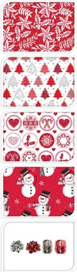 Ensemble De Papier D'emballage De Noël / Papier Cadeau Rouge / Blanc 13 Pièces - Emballage De Cadeaux De Noël / Cadeaux De Noël 5 Ensemble De Papier D'emballage De Noël / Papier Cadeau Rouge / Blanc 13 Pièces - Emballage De Cadeaux De Noël / Cadeaux De Noël -Decoris Boutique 340x1200