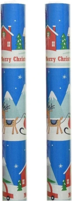 2x Rouleaux De Papier Cadeau De Noël/papier Cadeau Paysage 200 X 70 Cm - Rouleaux De Papier Cadeau De Noël -Decoris Boutique 431x1200
