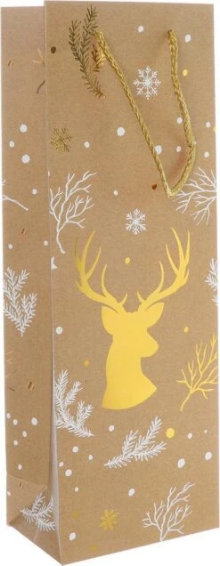 12 Pièces. Sacs De Transport Dorés Robustes Thème Noël Papier (24x18x88)cm | Sac | Sac Cadeau | Sac Cadeau | Emballage | Poignée En Cordon Torsadé -Decoris Boutique 466x1200