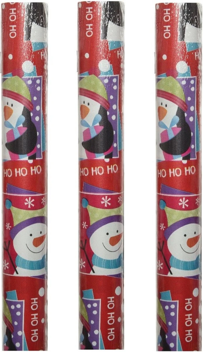 3x Rouleaux De Papier D'emballage De Noël/papier Cadeau Animaux D'hiver 300 X 100 Cm - Rouleaux De Papier Cadeau De Noël 5 3x Rouleaux De Papier D'emballage De Noël/papier Cadeau Animaux D'hiver 300 X 100 Cm - Rouleaux De Papier Cadeau De Noël – Image 3