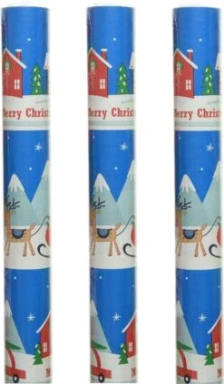 3x Rouleaux De Papier Cadeau De Noël/papier Cadeau Paysage 200 X 70 Cm - Rouleaux De Papier Cadeau De Noël -Decoris Boutique 699x1200