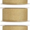 3x Hobby/ Décoration Rubans Décoratifs Dorés Avec Paillettes 3 Cm / 30 Mm X 5 Mètres - Noël - Rubans Cadeaux Rubans / Rubans En Satin -Decoris Boutique 718x1200