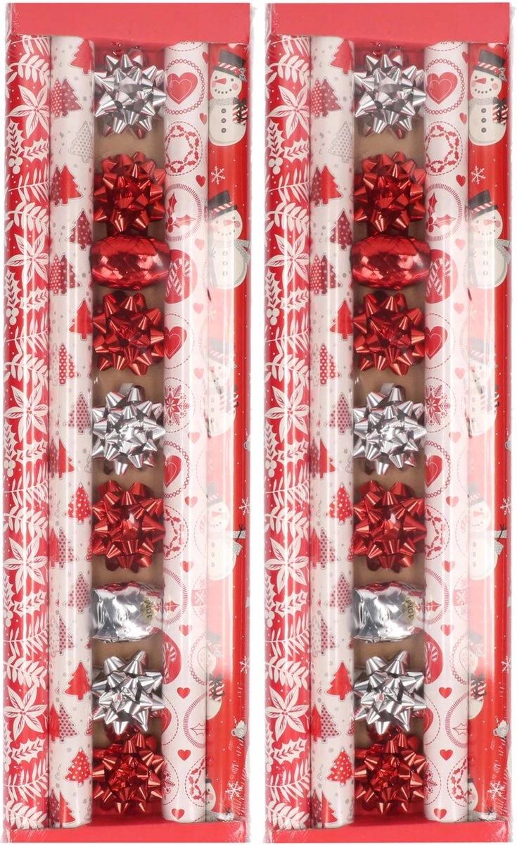 2x Pièces De Papier D'emballage De Noël / Ensemble De Papier Cadeau Rouge / Blanc 13 Pièces - Emballage De Cadeaux De Noël / Cadeaux De Noël 3 2x Pièces De Papier D'emballage De Noël / Ensemble De Papier Cadeau Rouge / Blanc 13 Pièces - Emballage De Cadeaux De Noël / Cadeaux De Noël