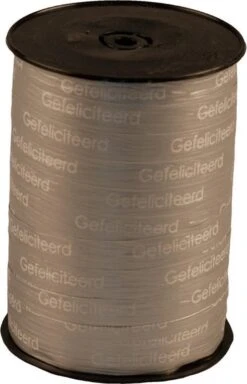 Félicitations Ruban Cadeau Argent - 250m - Ruban D'emballage - Ruban Curling - Ruban Décoratif - Noël