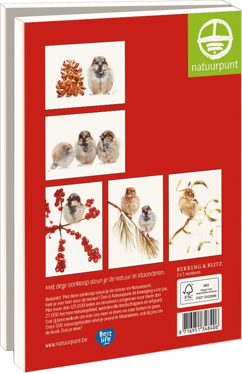 Bekking & Blitz - Dossier De Cartes De Noël - Set De Cartes De Noël - Cartes D'art - 10 Pièces - Y Compris Les Enveloppes - Design Uniek - Oiseaux De Saison - Angelique Weijers - Natuurpunt 4 Bekking & Blitz - Dossier De Cartes De Noël - Set De Cartes De Noël - Cartes D'art - 10 Pièces - Y Compris Les Enveloppes - Design Uniek - Oiseaux De Saison - Angelique Weijers - Natuurpunt – Image 2
