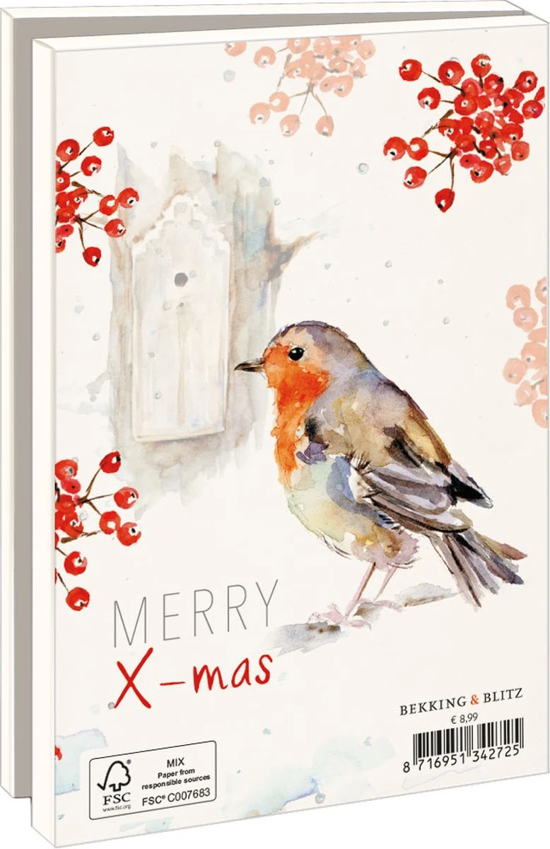 Bekking & Blitz - Dossier De Cartes De Noël - Set De Cartes De Noël - Cartes D'art - 10 Pièces - Y Compris Les Enveloppes - Design Uniek - Oiseaux D'hiver Rouges - Oiseaux D'hiver Rouges - Michelle Dujardin 4 Bekking & Blitz - Dossier De Cartes De Noël - Set De Cartes De Noël - Cartes D'art - 10 Pièces - Y Compris Les Enveloppes - Design Uniek - Oiseaux D'hiver Rouges - Oiseaux D'hiver Rouges - Michelle Dujardin – Image 2