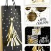 Pochette Cadeau Pour Bouteille Luxe Noël 4 Pièces - Pochette D'emballage Noël - Lot De 4 - Pochette Cadeau -Decoris Boutique 791x1200