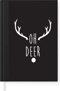 Carnet - Cahier - Citation De Noël Oh Cerf Fond Noir - Carnet - Format A5 - Bloc-notes - Noël - Cadeau - Cadeau De Noël Pour Hommes, Femmes Et Enfants -Decoris Boutique 796x1200 4