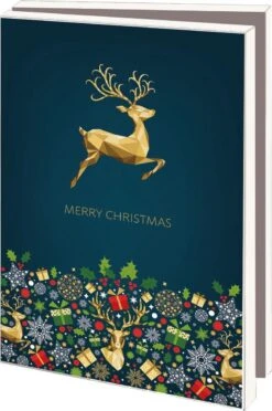 Bekking & Blitz - Dossier De Cartes De Noël - Set De Cartes De Noël - Cartes D'art - 10 Pièces - Y Compris Les Enveloppes - Design Uniek - Joyeux Noël - Cerf