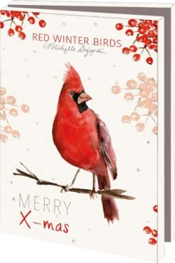 Bekking & Blitz - Dossier De Cartes De Noël - Set De Cartes De Noël - Cartes D'art - 10 Pièces - Y Compris Les Enveloppes - Design Uniek - Oiseaux D'hiver Rouges - Oiseaux D'hiver Rouges - Michelle Dujardin