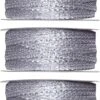 3x Hobby/ Décoration Rubans Décoratifs Argent Métallique 3 Mm X 25 Mètres - Noël - Rubans Cadeaux Fils / Cordes - Matériel D'emballage