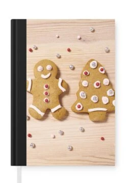 Cahier - Cahier D'écriture - Biscuits De Noël Sur Bois - Cahier - Format A5 - Bloc-notes - Cadeaux Sinterklaas - Cadeaux Pour Enfants - Cadeaux Chaussures - Petits Cadeaux