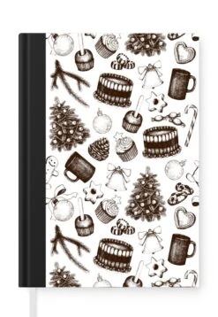Carnet - Cahier D'écriture - Vintage - Noël - Motifs - Décembre - Carnet - Taille A5 - Bloc-notes - Cadeaux Sinterklaas - Cadeaux Pour Enfants - Cadeaux Chaussures - Petits Cadeaux